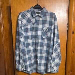 Howler Brothers XXL Teal and White Checkered Shirt